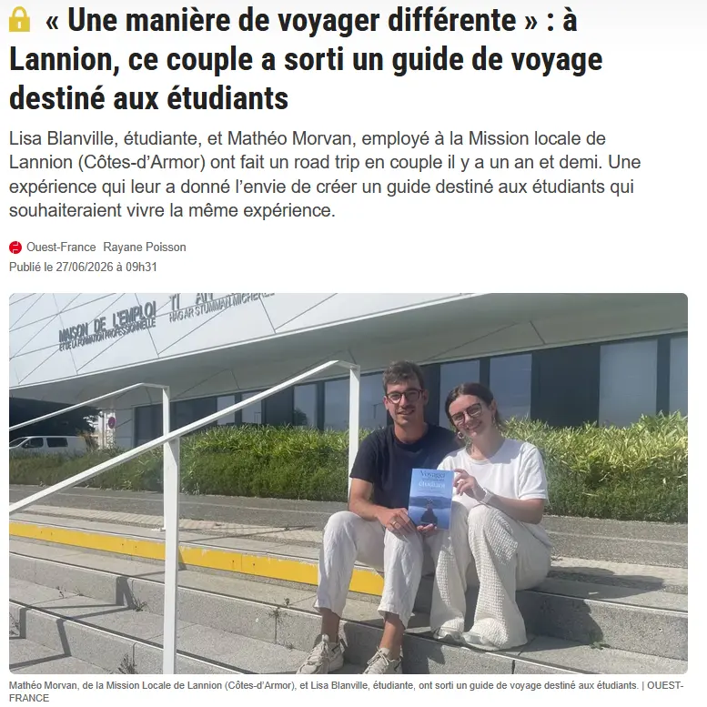 Notre guide à l&rsquo;honneur dans Ouest-France